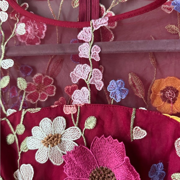 Vici Vibrant Floral Long Mesh Sleeve mini Dress size S new with tags - Picture 6 of 10